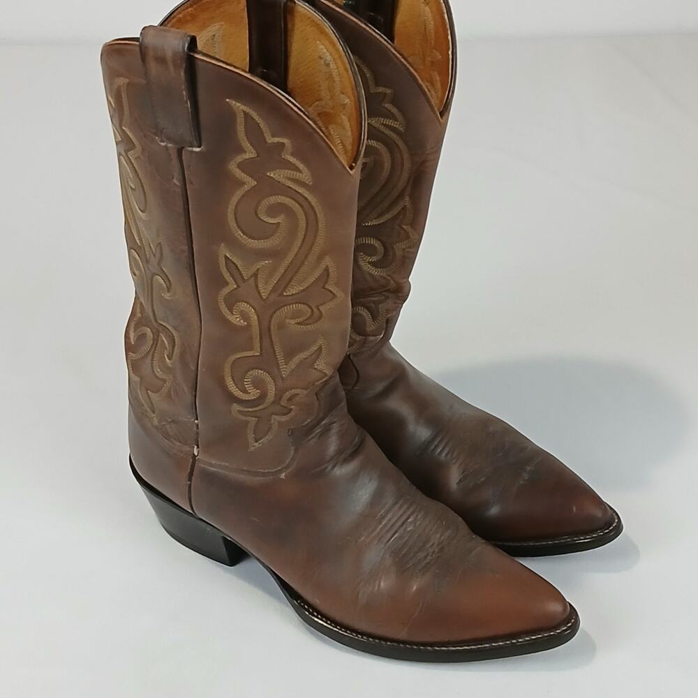 Justin Boots Mens 10.5 Brown Leather Western Cowboy Riding Rancher 2252